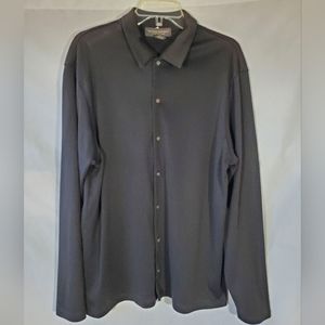 BANANA REPUBLIC BLACK LONG SLEEVE BUTTON UP POLO L/W JACKET SHIRT MENS XXL 2XL